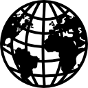 symbole de la terre avec continents et grille 