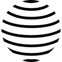 Earth globe with parallel horizontal lines pattern 