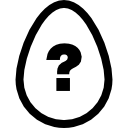 esquema de huevo con signo de pregunta dentro 