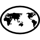 mapa da terra em forma oval 