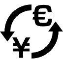 símbolo de cambio de moneda euro yen icon