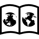 símbolos de la tierra en las páginas del libro 