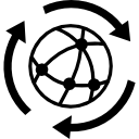 Earth grid with circle of arrows 