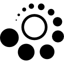 círculo com pontos formando uma espiral em perspectiva 