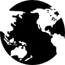 globo terrestre con continenti icona