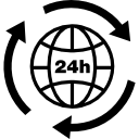 simbolo della griglia terrestre di 24 ore con frecce circolari intorno icona