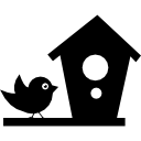 pájaro y casa 