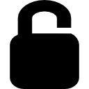sblocca il simbolo della silhouette dell'interfaccia del lucchetto icona