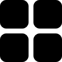 finestra di quattro quadrati arrotondati icona