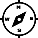 kompass zur orientierung auf der erde icon