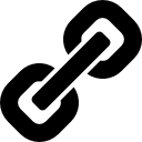 símbolo de interfaz de enlace de cadena en diagonal 