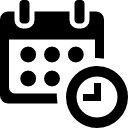 Calendar and clock time administration and organization tools symbol icon