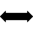 seta dupla horizontal apontando duas direções opostas para a esquerda e direita 