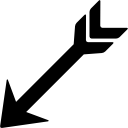 freccia indiana che punta a sinistra verso il basso icona