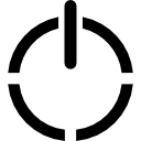variante de símbolo de poder con el círculo de cuatro partes 