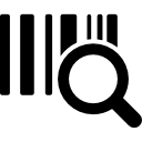 código de barras com símbolo de lupa 
