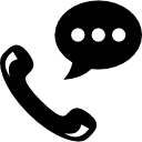 hablar por teléfono símbolo auricular con bocadillo icon
