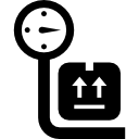 peso del paquete de entrega en una báscula 