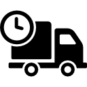 camión de reparto con reloj circular icon