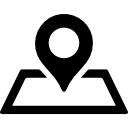 marcador de posición en papel de mapa en perspectiva icon