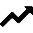 linie aufsteigende grafik des zickzackpfeils icon