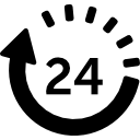 24 uur bezorging icoon