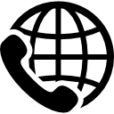 símbolo de servicio de llamadas internacionales icon
