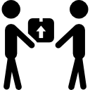 trabajador de entrega dando una caja a un receptor icon