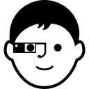 cara de niño con gafas de google icon