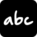 alfabetletters symbool in afgerond vierkant icoon