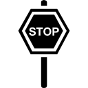 sinal de trânsito urbano de rua de parada em hexágono em um poste 