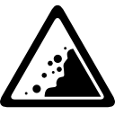 señal de tráfico triangular de peligro de deslizamientos de tierra 