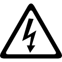 electric shock risk arrow bolt sign in triangular shape