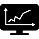 graphique de ligne sur l'écran du moniteur icon