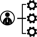 gráfico de recursos empresariales de un hombre de negocios 