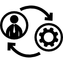 símbolo de circuito de máquina hombre 