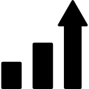 graphique à barres ascendantes avec flèche vers le haut icon