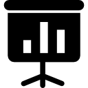 pantalla de tela con gráfico de barras de estadísticas comerciales 