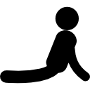 frontale stretching yogahouding vanuit zijaanzicht icoon