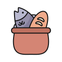 Fish bread Basic Rounded Flat icon