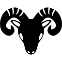símbolo do zodíaco de Áries da cabeça de cabra frontal 