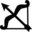 Sagittarius arch and arrow symbol 