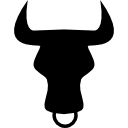 Taurus zodiac symbol of bull head front 