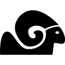 steinbock-symbol mit großem horn 