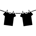 vêtements suspendus à une corde pour le séchage icon