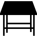 perspective de silhouette de table studio icon