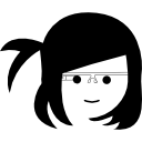 rosto de menina com óculos do google nos olhos 