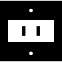 toma eléctrica de dos orificios en línea recta 