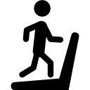 silueta de hombre corriendo en la máquina caminadora icon