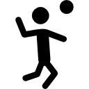 silueta de jugador de voleibol golpeando la bola icon